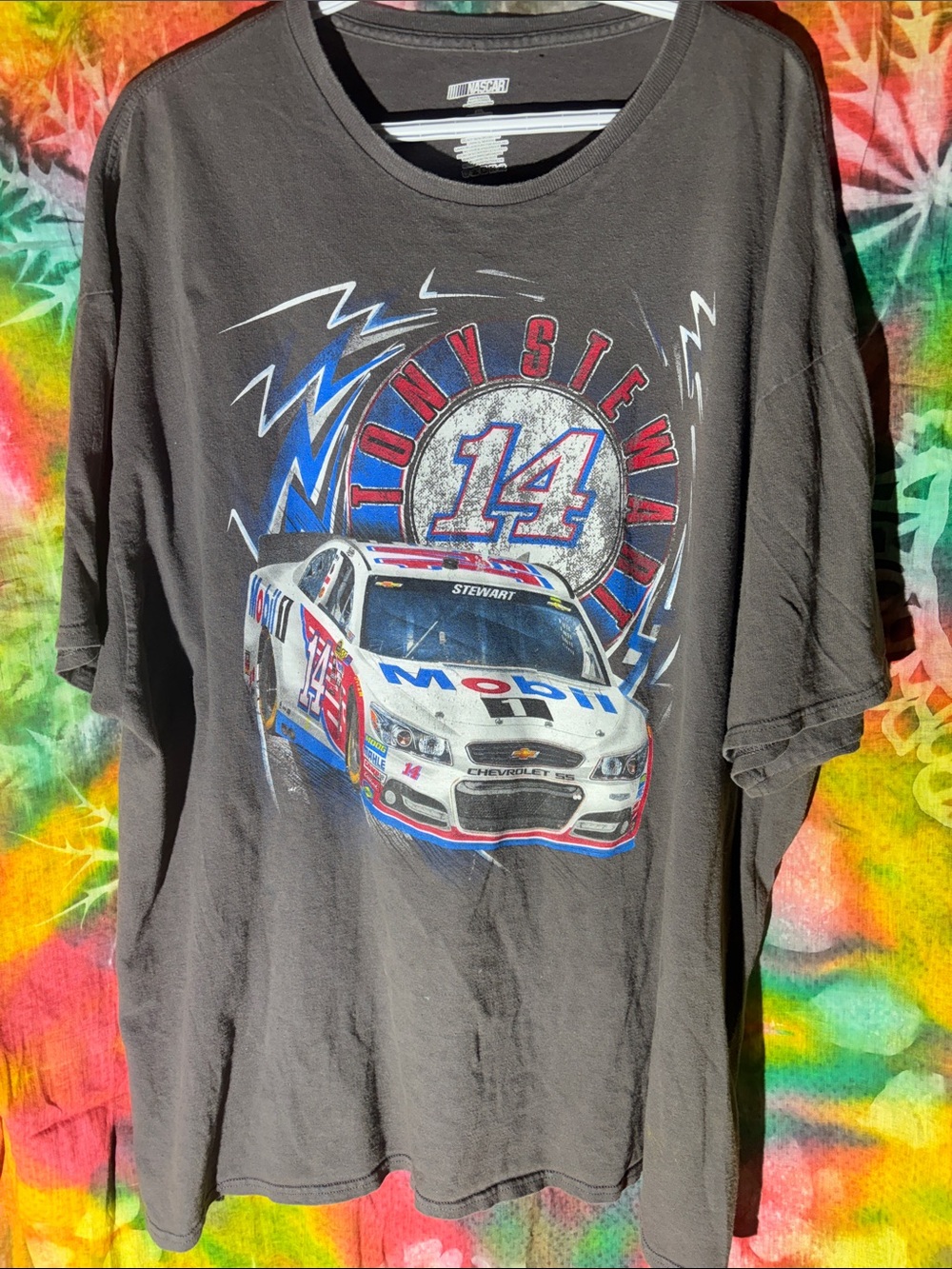 Nascar Black Tony Stewart #14 Mobil Racecar Graphic Tee